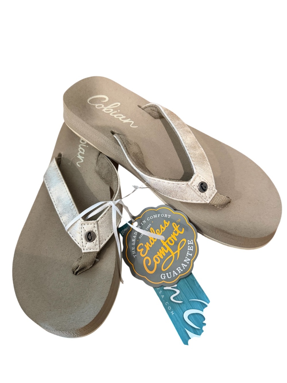 Cobian Women's champagne Flip Flop Sandals - Casual Comfort